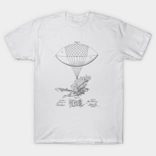 Flying Machine Vintage Patent Drawing Funny Novelty T-Shirt T-Shirt